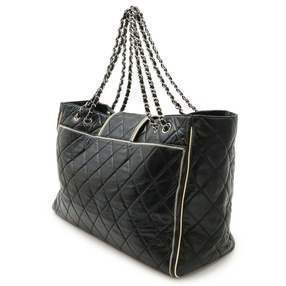 CHANEL Black Leather Tote Bag - Picture 3 of 9
